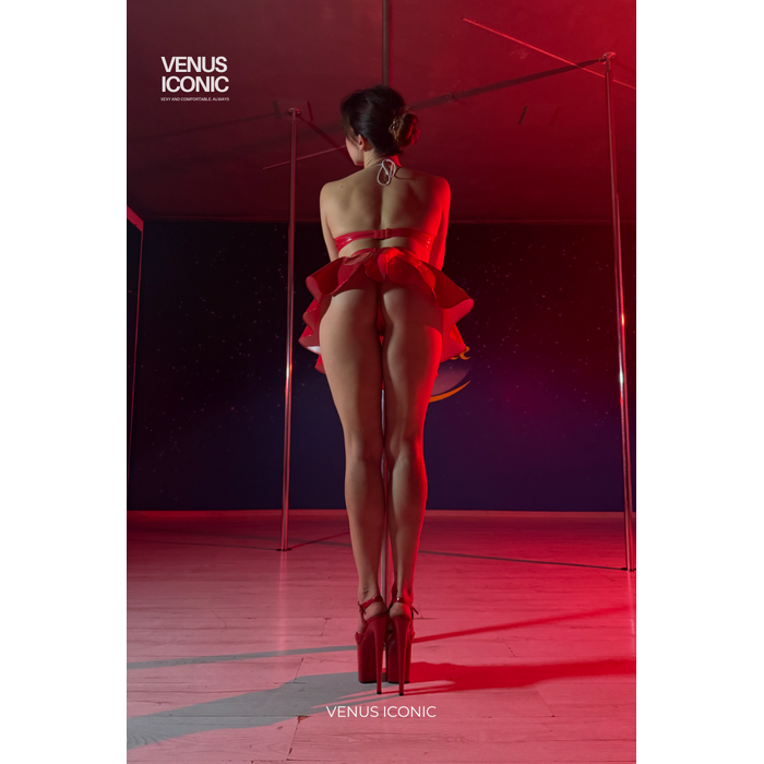 Комплект топу та спідниці Venus Iconic BELLE & GLOSSY для pole dance з лаку