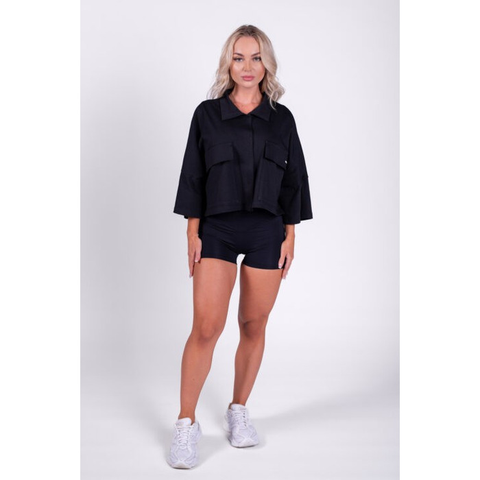 Сорочка Nebbia Boxy Cropped Shirt With Pockets Black 598 UNI