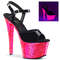 Босоножки Pleaser Sky-309UVLG, каблук 7 дюймов, ремешок на щиколотке шириной 2 3/4 дюйма, чёрно-розовый