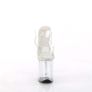 Шльопанці Flamingo-802 на платформі з двома ремінцями на підборах 8 дюймів, прозорі