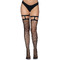 Панчохи в сіточку з чорними підв'язками Leg Avenue Thigh highs with garter top O/S