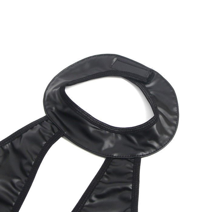 Мини-платье с молнией и подтяжками Star Night с имитации кожи, черное, S