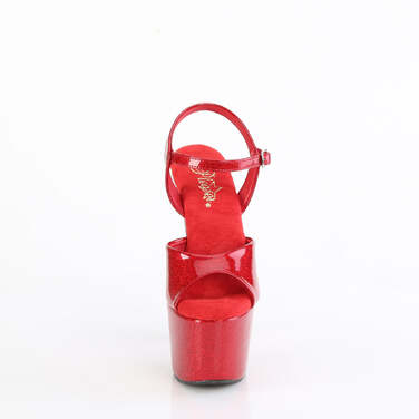 Босоніжки Adore-709GP на підборах 7 дюймів, з ремінцем на щиколотці 2 3/4 дюйма, червоні