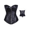 Корсет із застібкою блискавкою Star Night Sexy Leather і шнурівкою, чорний, S (без коробки)