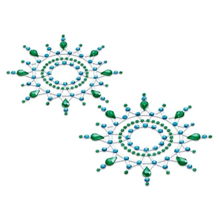 Украшения для груди и бикини со стразами Gloria Petits Joujoux, зелено-голубые