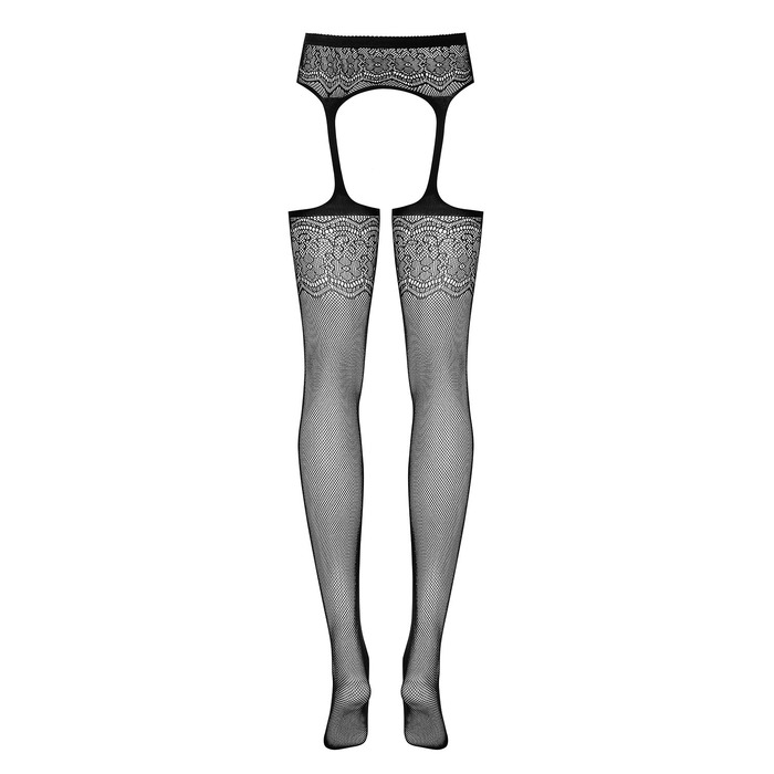 Панчохи з поясом Obsessive S207 S/M чорні