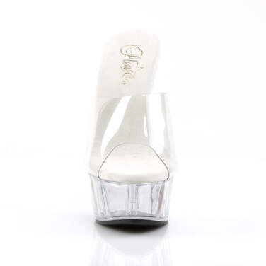 Шльопанці Delight-601 на підборах 6 дюймів, платформа 1 3/4 дюйма з відкритим носком, прозорі