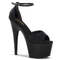 Босоножки Pleaser Adore-768 D'Orsay с открытым носком и ремешком на щиколотке, каблук 7 дюймов, высота 6 см, черный атлас/черный