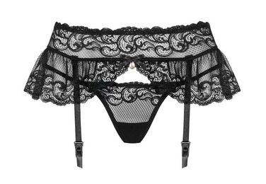 Пояс для чулок черный Obsessive 830-GAR-1 garter belt S/M