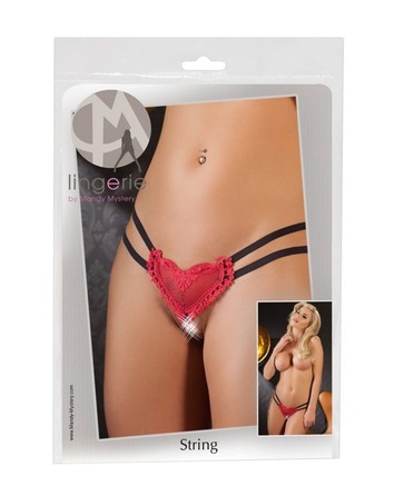 Сексуальные стринги в форме сердца Mandy Mystery с двойной резинкой, L/XL