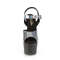 Босоніжки Pleaser Adore-708N-DT *7 дюймів на підборах, 2 3/4 дюйма з ремінцем на щиколотці, сірі/чорні