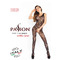 Комбінезон із візерунком та відкритим доступом, чорний BS020 Open Crotch Catsuit Black Mesh Passion S/L
