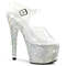 Босоножки Pleaser Bejeweled-708DM, каблук 7 дюймов, ремешок на щиколотке шириной 2 3/4 дюйма, прозрачный/серебристый