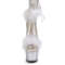 Босоножки Pleaser Adore-724F, каблук 7 дюймов, манжета на щиколотке из меха марабу PF 2 3/4 дюйма, молния сзади, белые