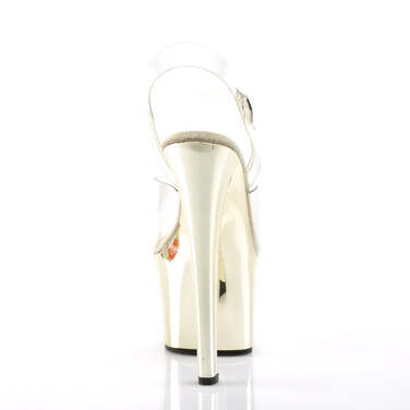 Босоножки Sky-308, каблук 7 дюймов, хромированный ремешок на щиколотке шириной 2 3/4 дюйма, прозрачный/золотистый