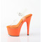 Босоніжки Pleaser Adore-708 на підборах 7 дюймів, з ремінцем на щиколотці 2 3/4 дюйма, прозорі/помаранчеві