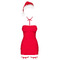 Комплект-плаття і шапка Санти Obsessive Kissmas chemise, червоний, XXL