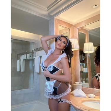 Сексуальный костюм горничной Leg Avenue , M/L, 4 предмета, черно-белый