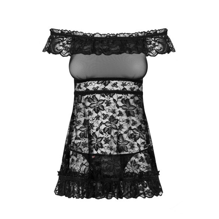 Сорочка Flores chemise Obsessive SM чорна