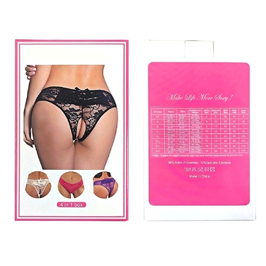 Кружевные трусы с доступом Star Night, белые, S