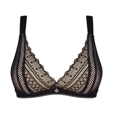 Бюстгальтер з мереживним оздобленням Obsessive Estiqua, чорний, XS/S