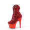 Ботильоны Pleaser Adore-1029CHRS *Каблук 7 дюймов, высота 2 3/4 дюйма, декорированная подошва PF RS, молния сбоку, красные/красные хромированные
