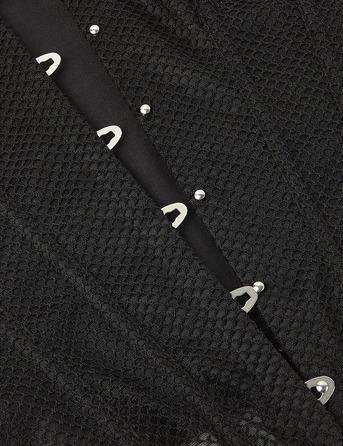 Корсет из сетки Star Night с крючками и шнуровкой, черный, S (без коробки)