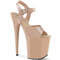Босоножки Pleaser Flamingo-808N. Каблук 8 дюймов, ремешок на щиколотке 4 дюйма. Бежевый.
