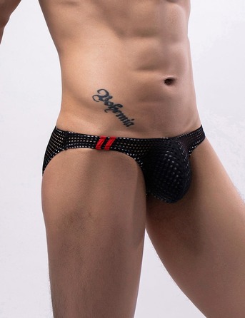 Дышащие сетчатые сексуальные мужские трусы Star Night черные, M