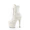 Чоботи Pleaser Adore-1020GDLG *7-дюймовий каблук, 2 3/4-дюймові черевики на шнурівці зпереду, збоку блискавка, білі
