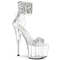 Босоніжки Pleaser Adore-727RS на підборах 7 дюймів, босоніжки з манжетою на щиколотці 2 3/4 дюйма з RS, блискавкою ззаду, прозорі