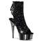 Чоботи Pleaser Delight-1018RS *6-дюймовий каблук, 1 3/4-дюймовий відкритий носок/ботильйон до щиколотки, чорний оксамит/сірий