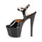 Босоножки Pleaser Sky-309TT, каблук 7 дюймов, двухцветные босоножки с ремешком на щиколотке, чёрный/розовое золото