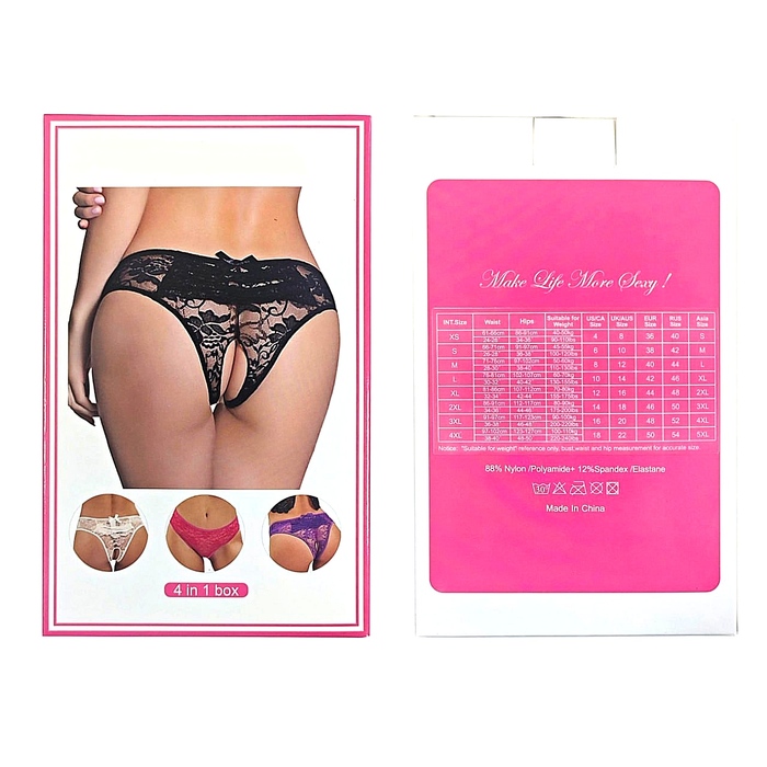 Кружевные трусы с доступом Star Night, белые, S