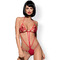 Боді Obsessive LUIZA Teddy Rood, з мереживом, червоне, S/M