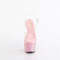 Босоніжки Pleaser Bejeweled-708RRS на підборах 7 дюймів, босоніжки з ремінцем на щиколотці 2 3/4 дюйма, з ремінцем на щиколотці, з полімерною основою, прозорі/ніжно-рожеві