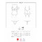 Корсет Obsessive 810-COR-1 з мереживом та пажами для панчох, чорний, L/XL