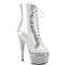 Чоботи Pleaser Bejeweled-1021C-2 *7 дюймів на підборах, 2 3/4 дюйма з відкритим носком, з застібкою-блискавкою збоку, прозорі/сріблясті