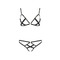 Комплект белья со стреп-лентами NICKY SET black S/M - Passion