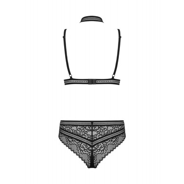 Боді комплект чорний Obsessive Ailay teddy set S/M