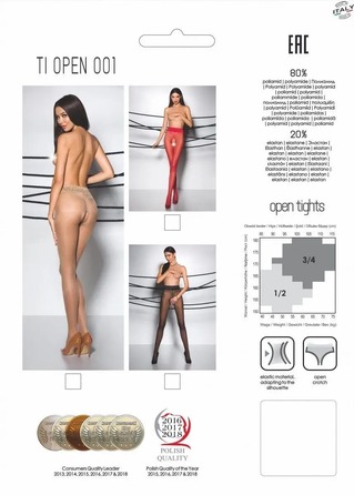 Колготки з відкритим доступом TIOPEN 001 чорні 3/4 (20 den) - Passion