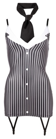 Костюм секретарки у смужку Cottelli Collection з 2 предметів, чорно-білий, М