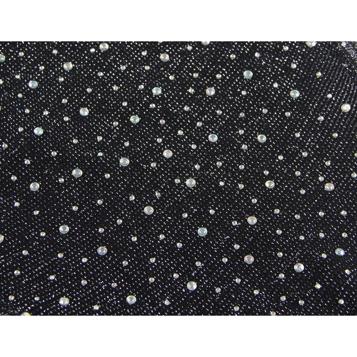 Боди со стразами Star Night с открытой спиной, черное, XS-M