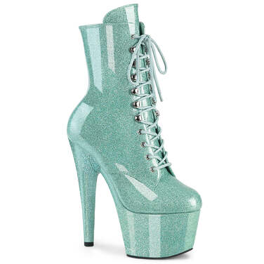 Ботинки Adore-1020GP *7-дюймовый каблук, 2 3/4-дюймовые ботинки с PF шнуровкой спереди, молния сбоку, лакированная кожа цвета мяты