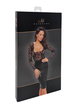 Платье Noir Handmade Euphoria F295 с кружевным верхом, виниловое, черное, размер S