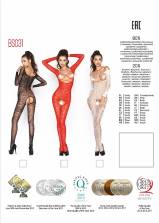 Комбинезон с открытой грудью, черный BS031 Passion S/L