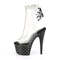 Чоботи Pleaser Stardust-1018C-2RS *7 дюймів на підборах, 2 3/4 дюйма з відкритим носком/підбором, з RS, прозорі/чорні