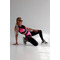 Легінси FZ Black Mesh Leggings with Imitation Shiny Neon-Pink Thongs