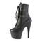 Ботинки Pleaser Adore-1020PK, каблук 7 дюймов, 2 3/4 дюйма, шнуровка спереди, боковая молния, чёрная искусственная кожа/чёрный