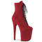 Чоботи Pleaser Flamingo-1020FS *8-дюймовий каблук, 4-дюймові черевики на шнурівці з блискавкою збоку, червоні